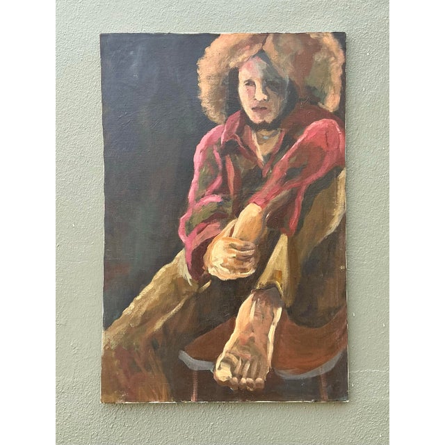 This striking original portrait, dated 1999, captures a powerful sense of late-20th-century expressionism. The work...