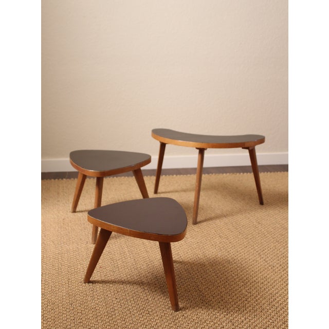 Jean Royère Vintage Sculptural Side Tables by Jean Royère, 1950s, Set of 3 For Sale - Image 4 of 12