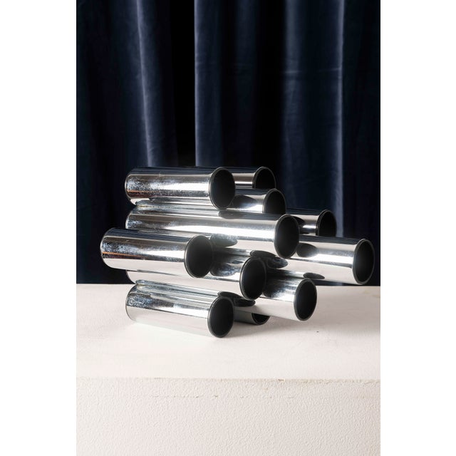 1970s Space Age Vases in Chromed Metal, Europe, 1970s, Set of 3 For Sale - Image 5 of 18
