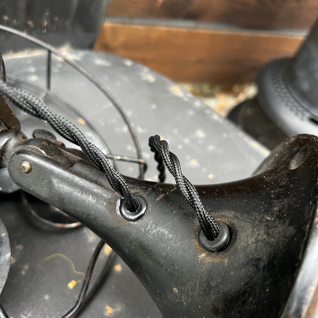 Black Vintage Emerson B Jr Oscillating Black Metal Desk Fan For Sale - Image 8 of 12