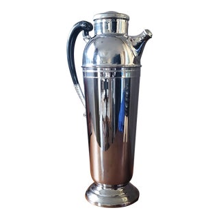 1930's Farber Bros Krome Kraft Tall Cocktail Pitcher Shaker For Sale