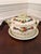 Vintage Japanese Majolica Style Fruit Garland Soup Tureen With Underplate & Ladle For Sale - Image 4 of 8