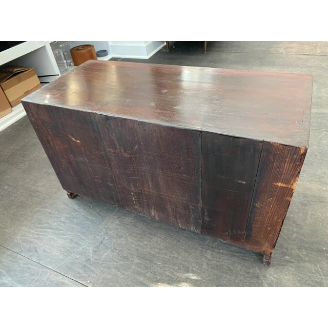 Turn of the Century Tiger Maple Low Cabinet W/ Hand-Hammered Iron Pulls For Sale - Image 11 of 12