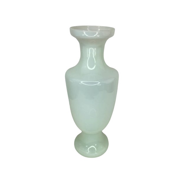 White Large French White Opaline Glass Vase For Sale - Image 8 of 8