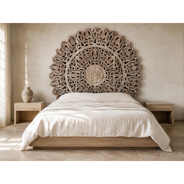 Vintage Large Wood Carved Medallion For Sale In Los Angeles - Image 6 of 6