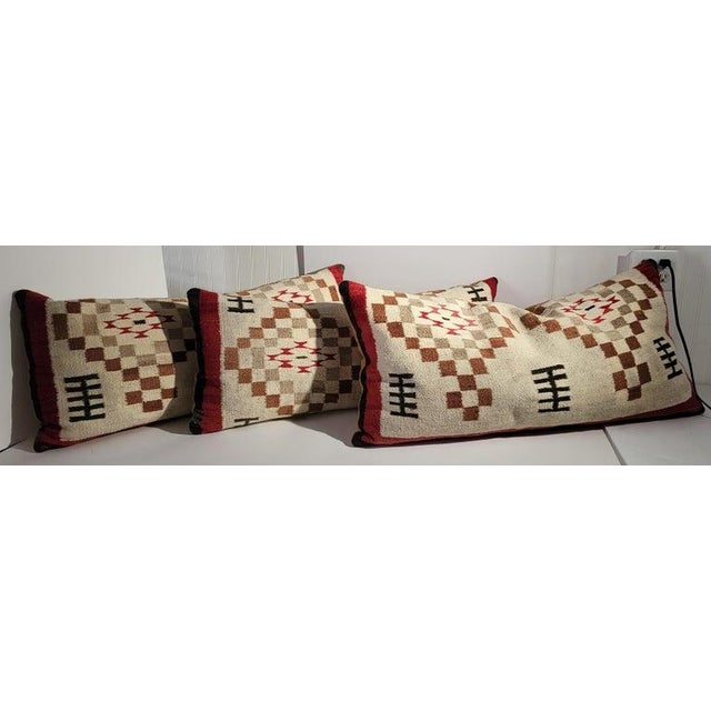 Rustic 1940s Wool Pillows- Set of 3 For Sale - Image 3 of 6