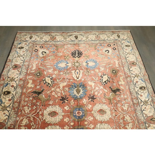 Early 20th Century Persian Teheran Animal Motif Rug - 6'9" x 9'11" For Sale In New York - Image 6 of 10