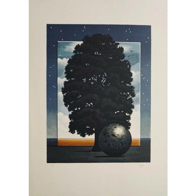 Contemporary 1980s "The Big Parade & Random Selection" Michael Hasted Surrealist Landscape Hand-Signed Lithographs - Set of 2 For Sale - Image 3 of 5