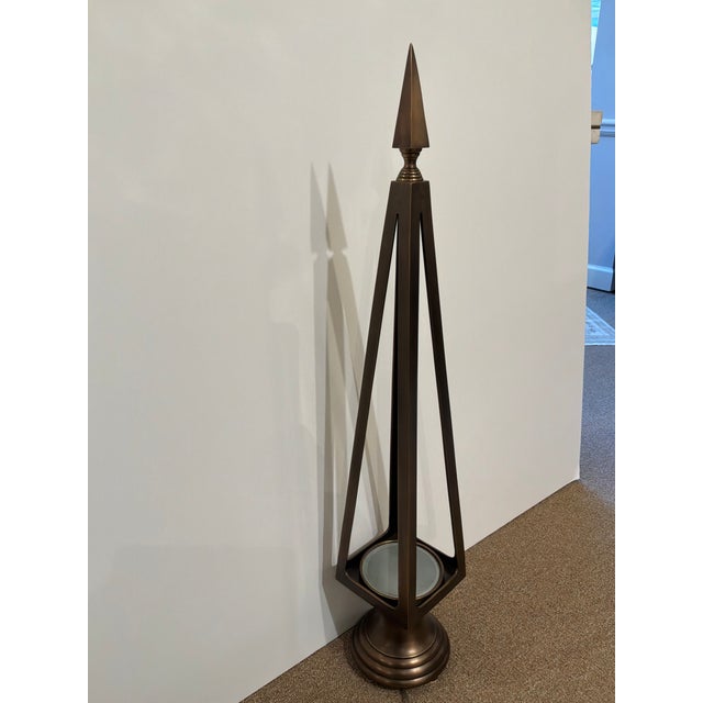 Stylish Global Views Co Open Obelisk Bronze Lamp. Round base with an arrow shaped top. Original retail $1197. Showroom...