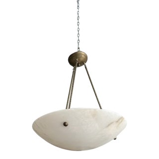 Early 21st Century Alabaster Bowl Pendant For Sale