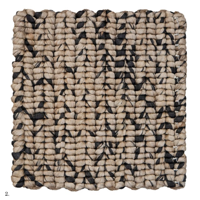 Abaca Natural Premium Braid and Style Fiber Rugs 2x2Ft. For Sale - Image 4 of 12