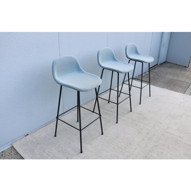 2020s Danish Modern Iskos-Berlin for Muuto Fiber Bar Stools With Backrest - Set of 3 For Sale - Image 5 of 18