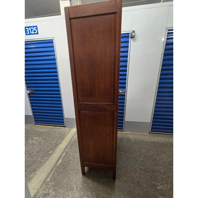 1910s Simple Oak Wardrobe Cabinet--Marked Down! For Sale - Image 4 of 11