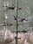 Mid 20th Century Large Vintage Industrial Weathered Laboratory Ring Stand Vase W/Five Long Neck Glass Flasks For Sale - Image 5 of 11