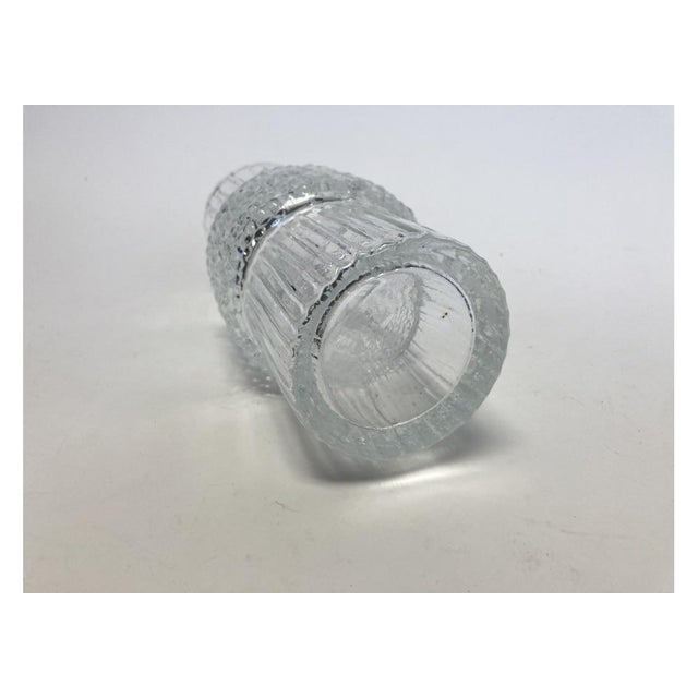 1960s Mid Century Textured Glass Vase After Tapio For Sale - Image 4 of 5