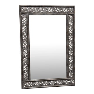 Metal Botanical Rectangular Wall Mirror For Sale