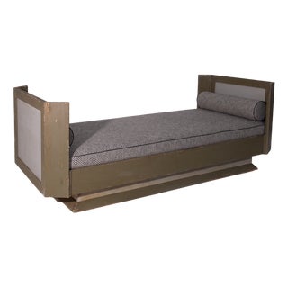 Vintage Italian Daybed in Cotton Grey, 1920 For Sale