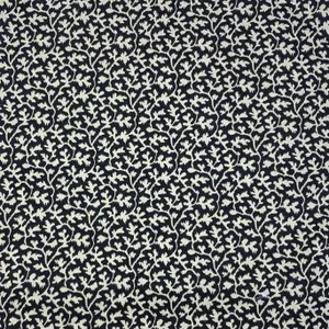 Designer P Kaufmann Waverly Black & Tan Portia Botanical Floral Leaf Leaves Fabric Sample