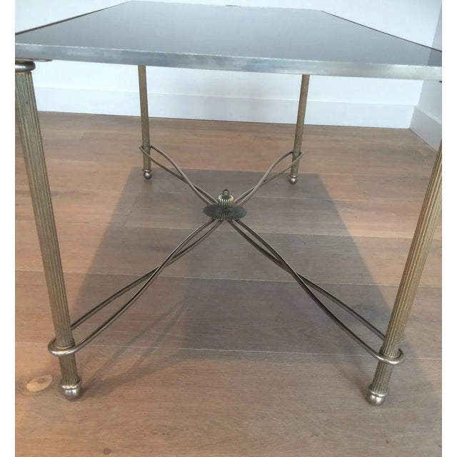 Metal Nickel Coffee Table with Black Lacquered Tops, Circa 1960 For Sale - Image 7 of 10