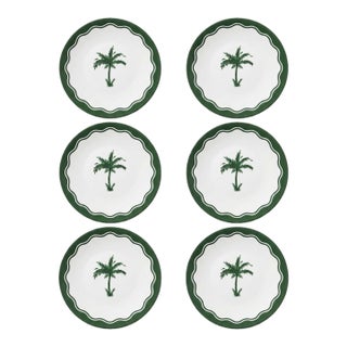 Fern & Co. For Anthropologie Palm Tree Dinner Plates - Set of 6 For Sale