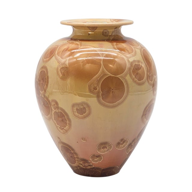 Modern Signed John Mankameyer “Manka” 1997 Ru-21 Crystalline Glaze Vase For Sale - Image 3 of 8