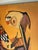 Textile Original Art Painting on Canvas Cubist Style Artist Signed Dated "Randall 1964" For Sale - Image 7 of 12