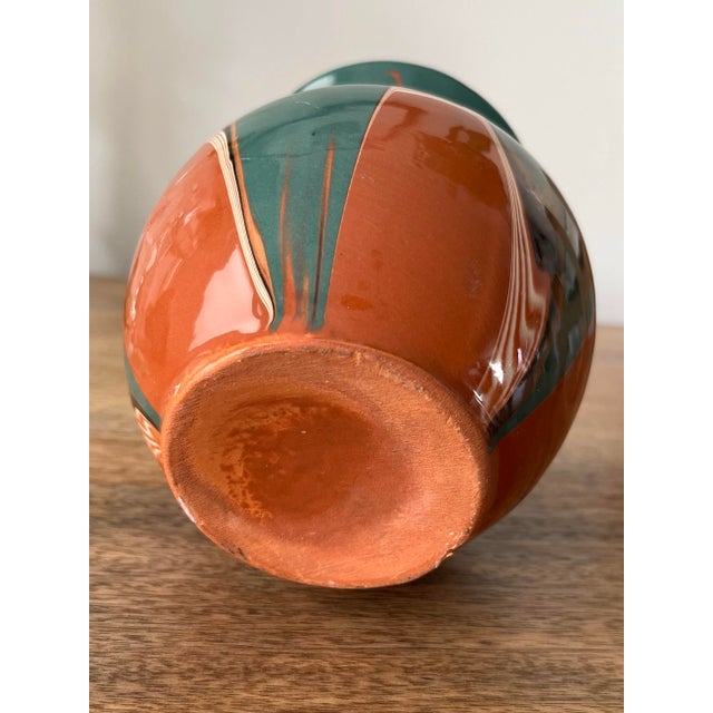Mid 20th Century Bulgarian Redware Drip Glaze Pottery Vase For Sale - Image 10 of 10