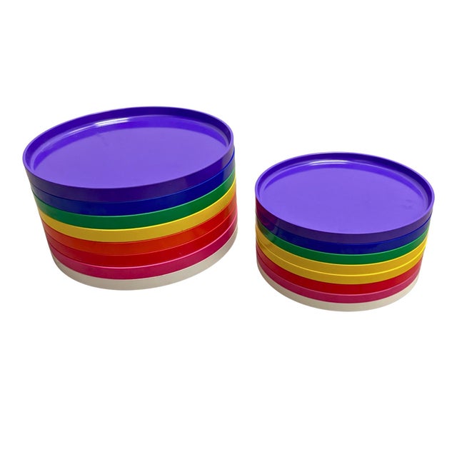1970s Italian Heller Melamine Dinnerware - Set of 4 For Sale In Los Angeles - Image 6 of 10