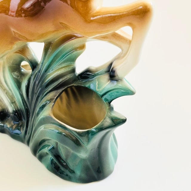 Mid Century Ceramic Deer Planter For Sale - Image 9 of 16