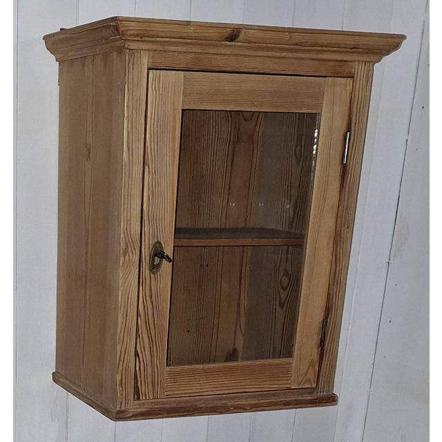 Antique German Spruce Wall Cabinet, 1900s For Sale - Image 3 of 6