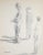 Figurative Figures in Late Afternoon Mid 20th Century Graphite For Sale - Image 3 of 3
