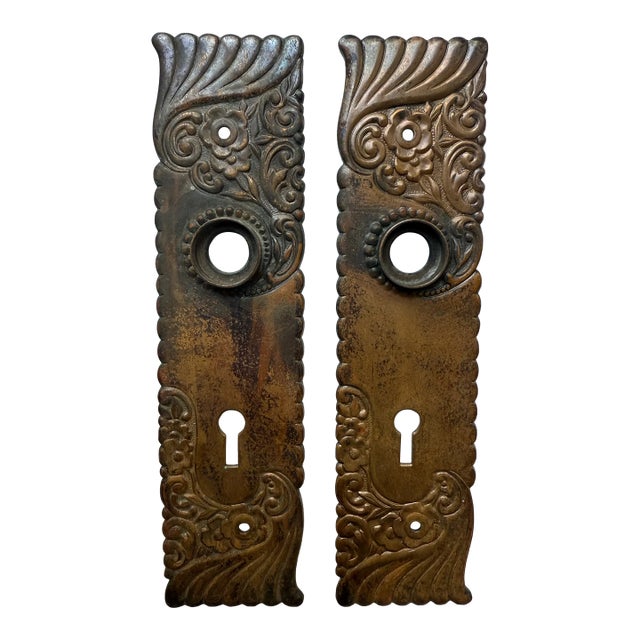 Embossed Bronze Door Plates From Russel & Erwin For Sale