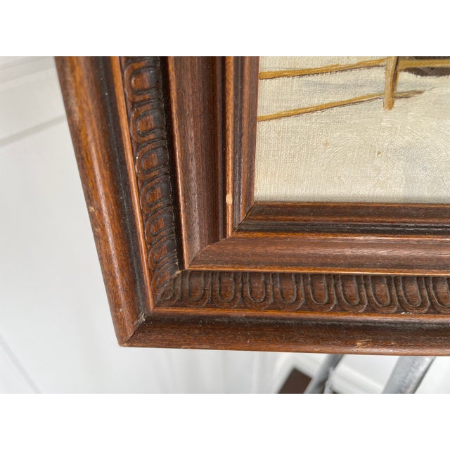 1977 Original Winter Landscape Painting "Old Sturbridge Village" For Sale - Image 12 of 12