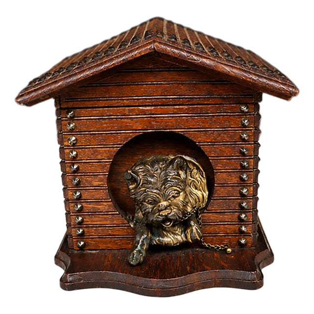 Antique Black Forest Carved Wooden Cigar Humidor Box For Sale