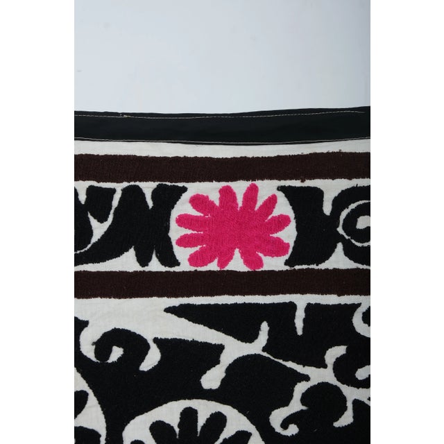 Black Suzani Tablecloth 4'1'' X 5'2'' For Sale - Image 8 of 10