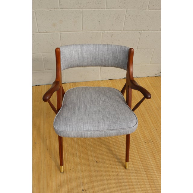 Wood Mid Century 1960’s Set of Four Dining Armchairs Tables Dunbar Style For Sale - Image 7 of 12