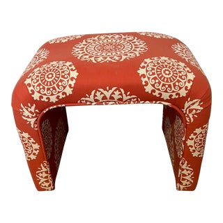 1980s Vintage Waterfall Ottoman Bench Attributed to Thayer Coggin Milo Baughman Style For Sale