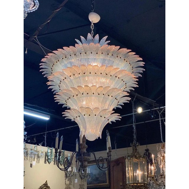 Early 21st Century Large Scale Murano Glass Waterfall Chandelier For Sale - Image 5 of 6