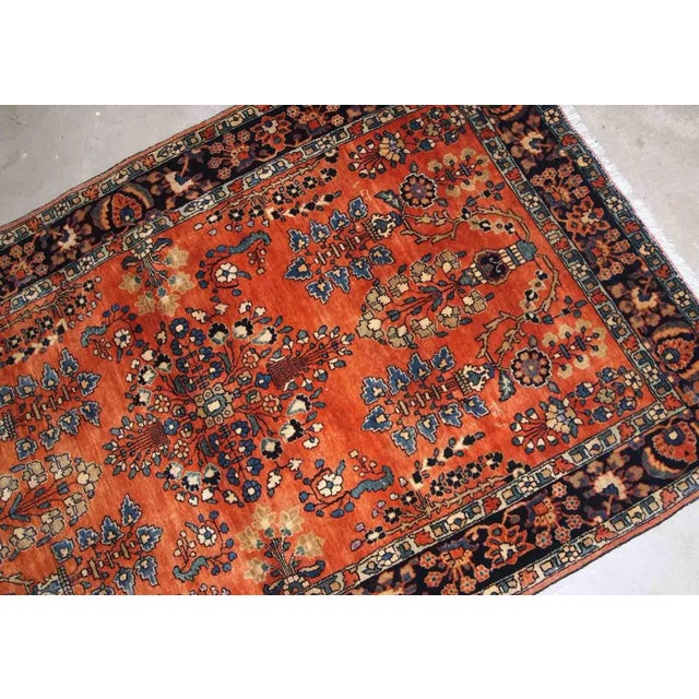 Persian 1900s Antique Handmade Persian Sarouk Rug For Sale - Image 3 of 10