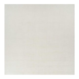 Rug & Kilim’s Oversized Textural Rug in Simple, Solid Cream White Tones - 14x14 For Sale