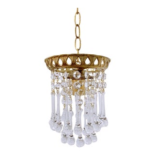 Early 20th Century Italian Brass Upside Down Layered Cake Chandelier For Sale