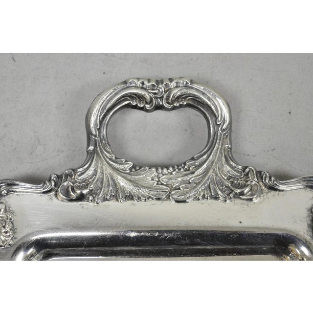 Mid 20th Century W&s Blackinton Victorian Silver Plated Narrow Serving Platter Dish Bar Tray For Sale In Philadelphia - Image 6 of 14