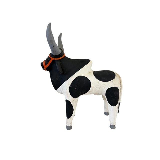 1980s Original Rare Vintage Brazilian Folk Art Ceramic of a Bull 10.5" H For Sale - Image 5 of 6