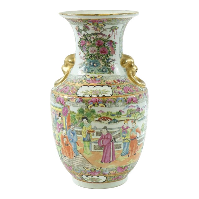 Antique Famille Vase of Rose Marking on the Bottom For Sale