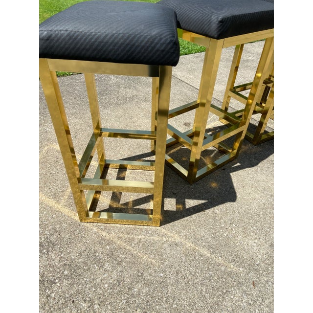 Mid-Century Modern 20th Century Modern Milo Baughman Style Bar Stools- a Pair For Sale - Image 3 of 12