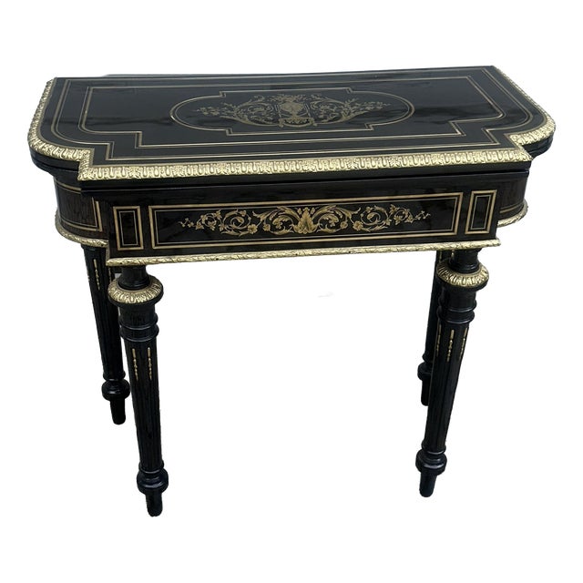Antique Napoleon III Game Table, 1860 For Sale