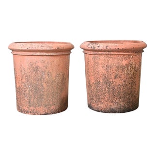 English Pair of Large 20th Century Terracotta Planters For Sale