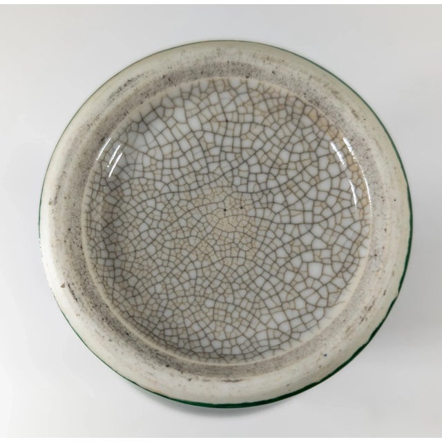 19th Century Chinese Dark Apple Green Crackled Vase, Qing Dynasty For Sale - Image 10 of 13
