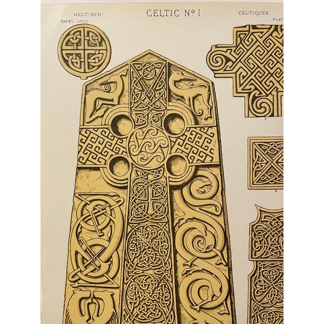 "Celtic No. 1" chromolithograph plate from a 1910 printing of Owen Jones (1809-1874) "Grammar of Ornament" the most...