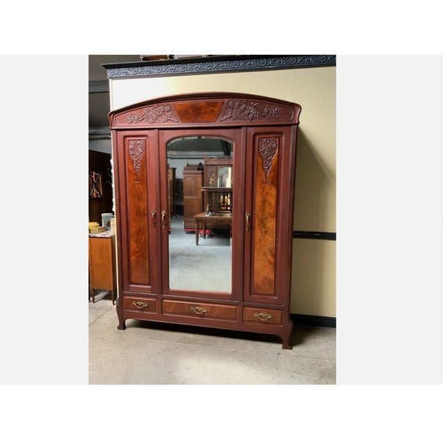 Antique Art Nouveau Wardrobe from École Nancy, 1910 For Sale - Image 11 of 11